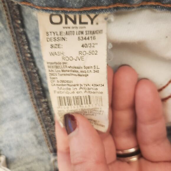 ONLY Distressed Denim Shorts Stretchy Blue Light Wash 40 - Picture 7 of 8